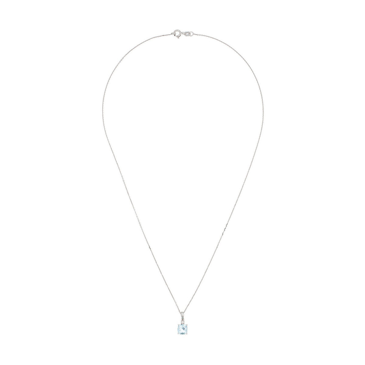 Pendentif "Tonga" D0,02/1 & Topaze 1,5/1 - Or Blanc 375/1000