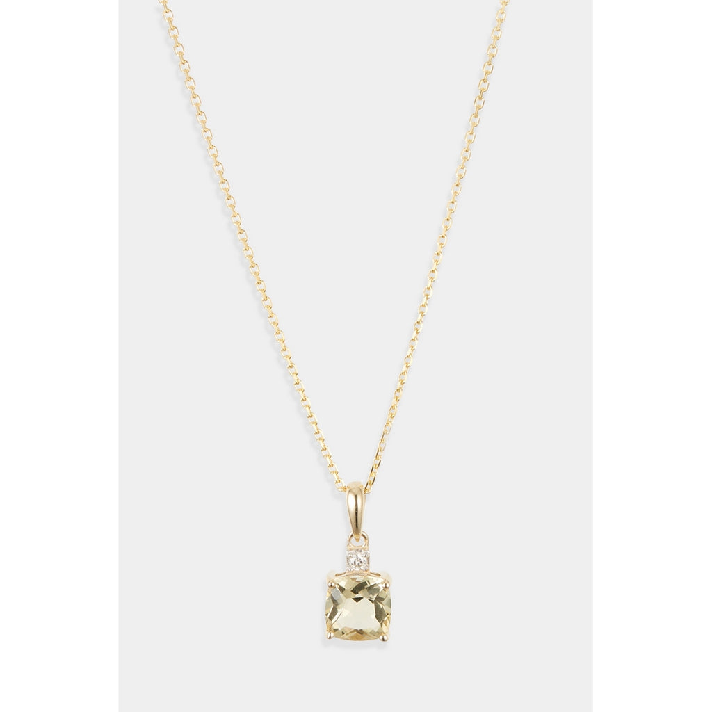 Pendentif "Tonga" Diamants 0,016/1 & Lemon Quartz 1,05/1 - Or Jaune 375/1000