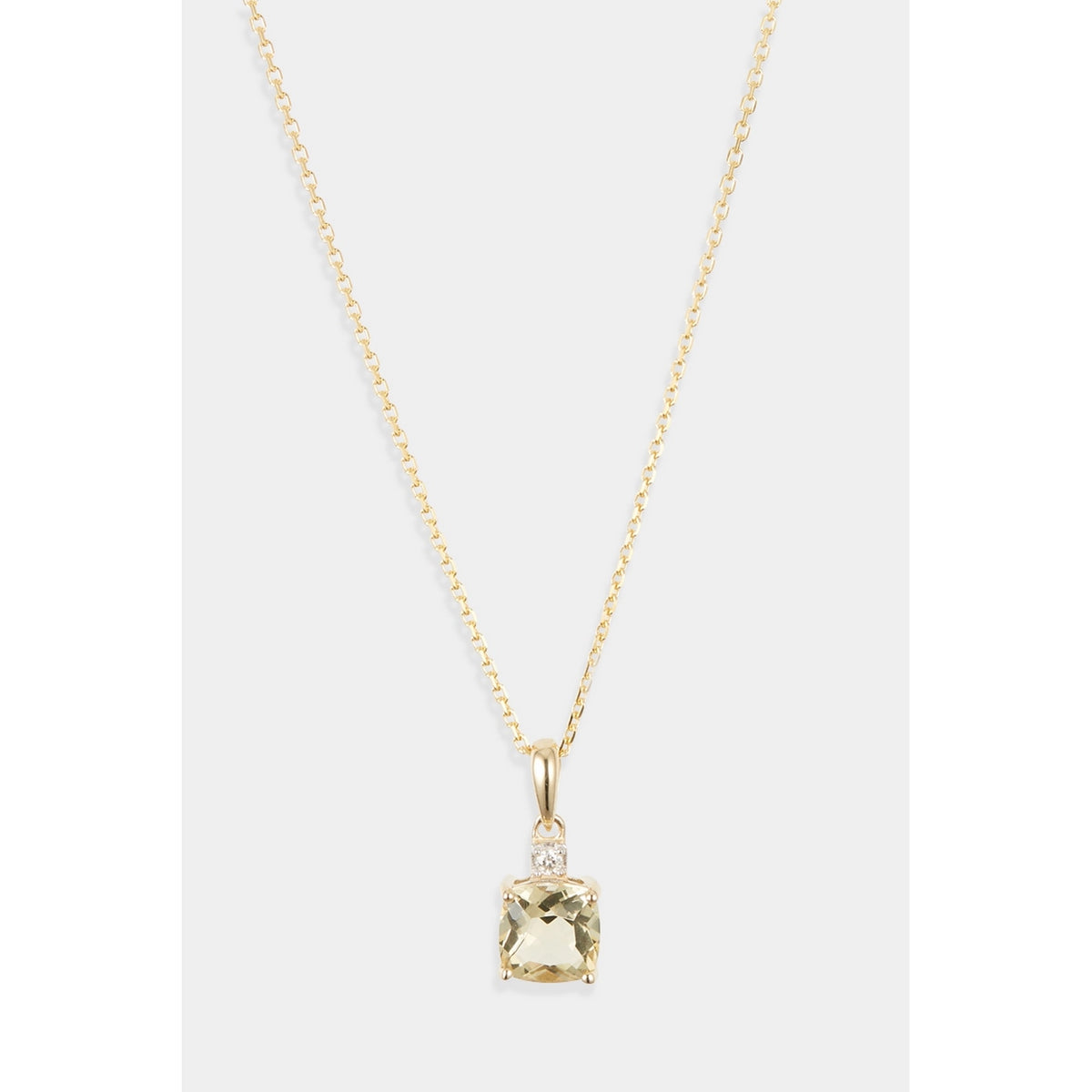 Pendentif "Tonga" Diamants 0,016/1 & Lemon Quartz 1,05/1 - Or Jaune 375/1000
