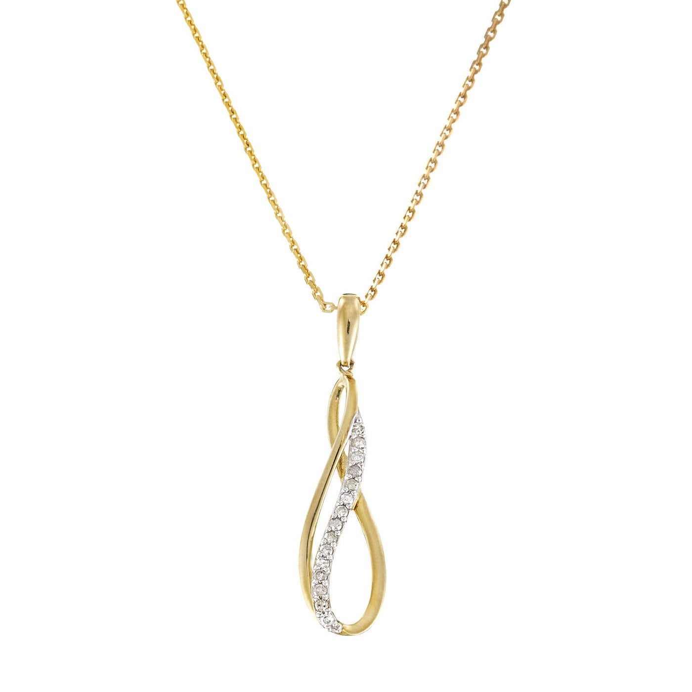 Colgante de Diamantes "Infinito" 0.08/15 - Oro Amarillo 375/1000