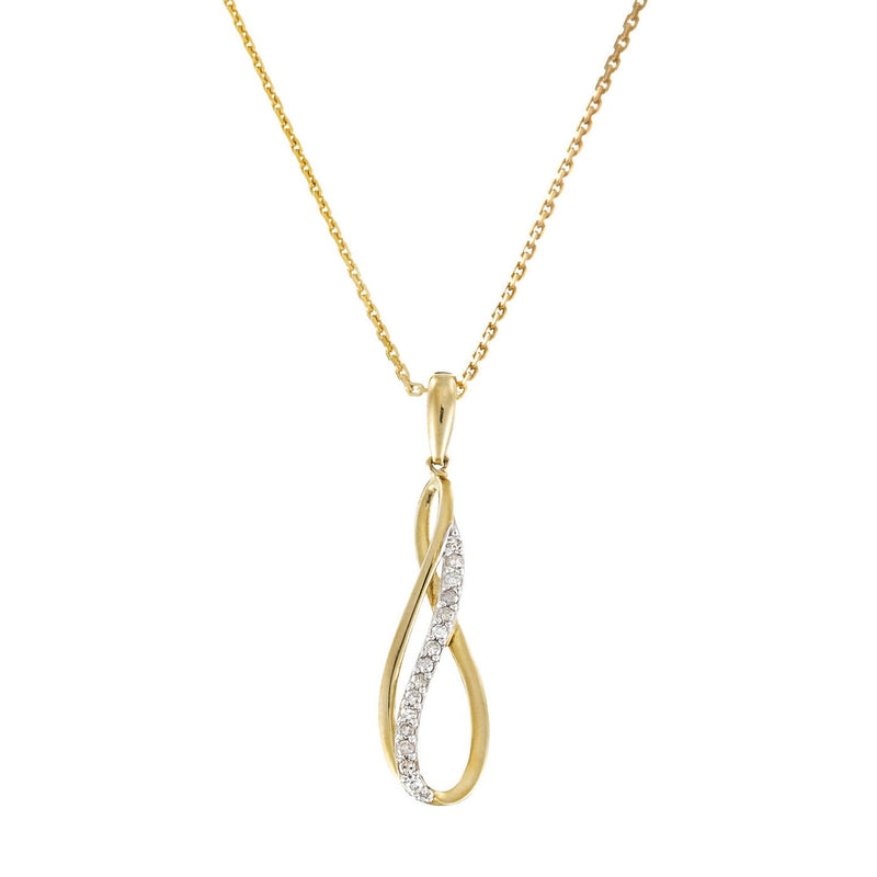 Colgante de Diamantes "Infinito" 0.08/15 - Oro Amarillo 375/1000