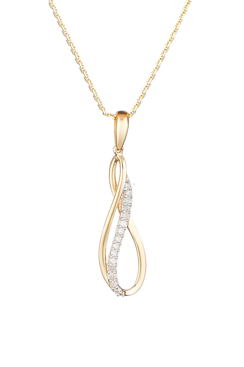 "Infinito" Diamond Pendant 0.08/15 - 375/1000 Yellow Gold