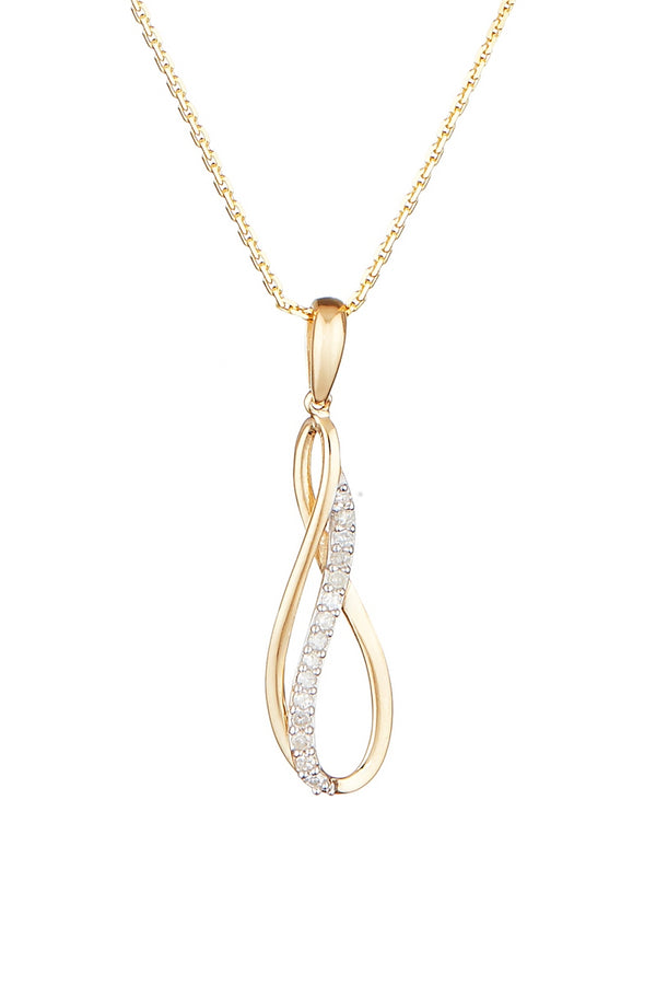 Pendentif "Infinito" Diamants 0,08/15 - Or Jaune 375/1000