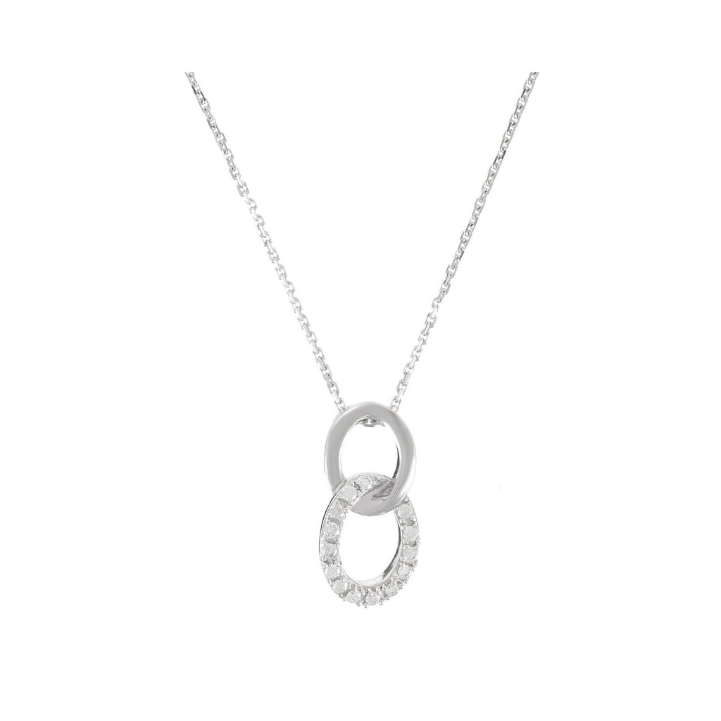 "Forever Linked" Pendant with 0.11/14 Diamonds - 375/1000 White Gold