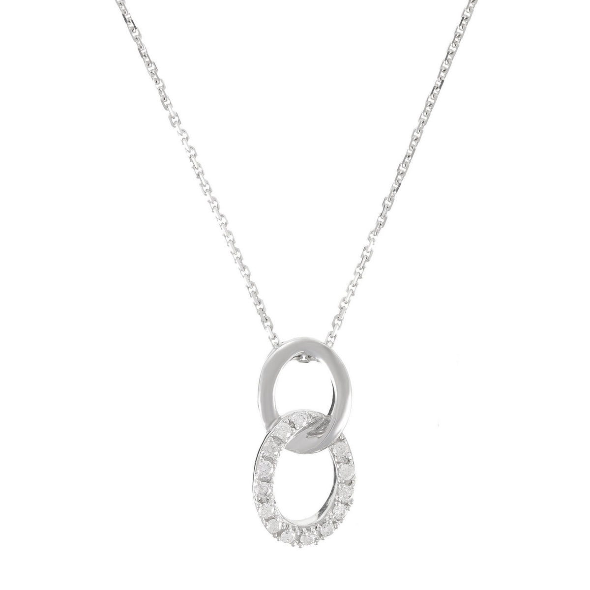 Pendente "Legati per sempre" con diamanti 0,11/14 - Oro bianco 375/1000