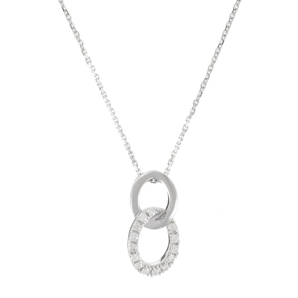Pendente "Legati per sempre" con diamanti 0,11/14 - Oro bianco 375/1000