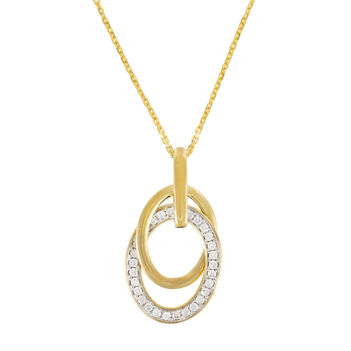 "Double Jeu" Diamond Pendant 0.18/29 - Yellow Gold 375/1000