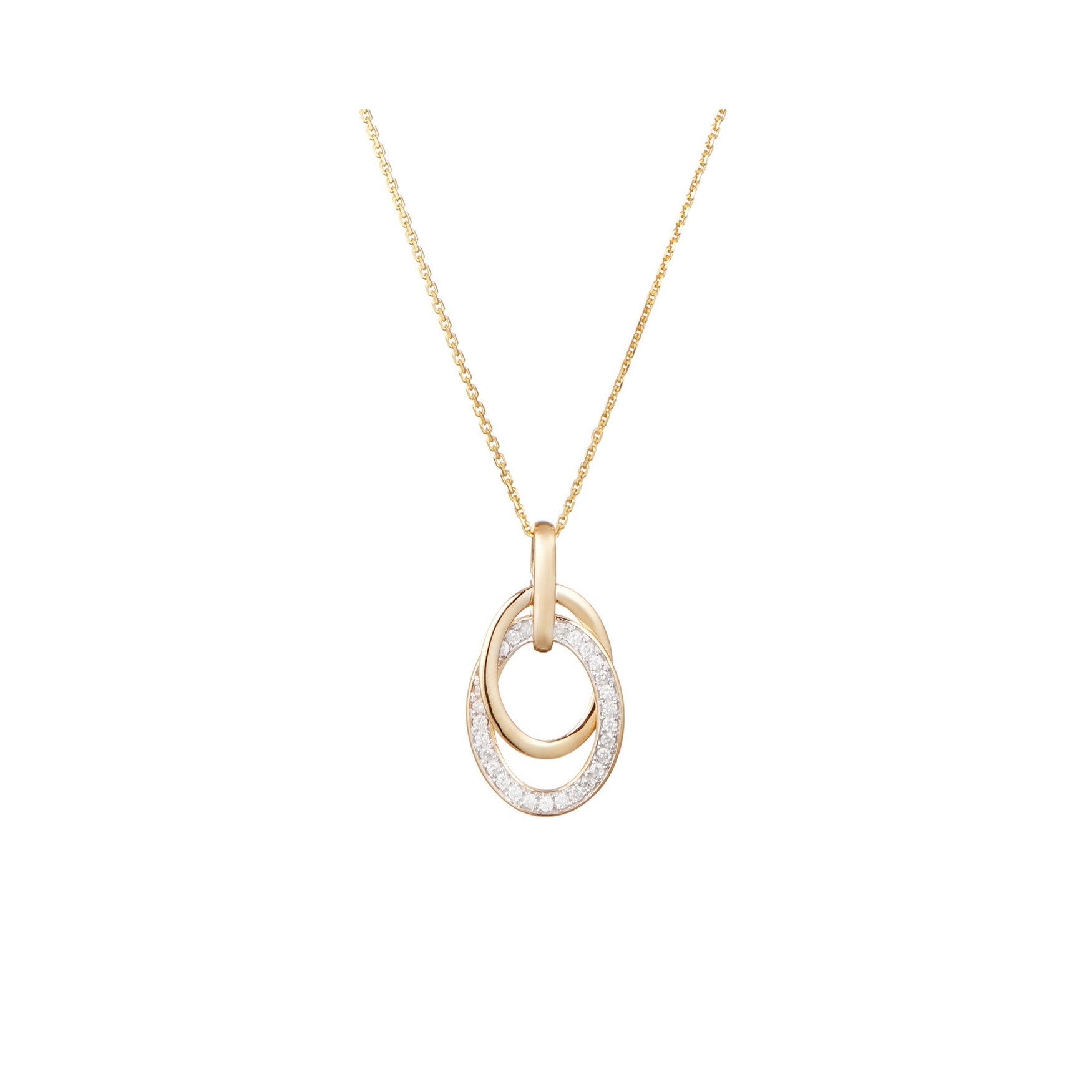 Pendentif "Double Jeu" Diamants 0,18/29 - Or Jaune 375/1000