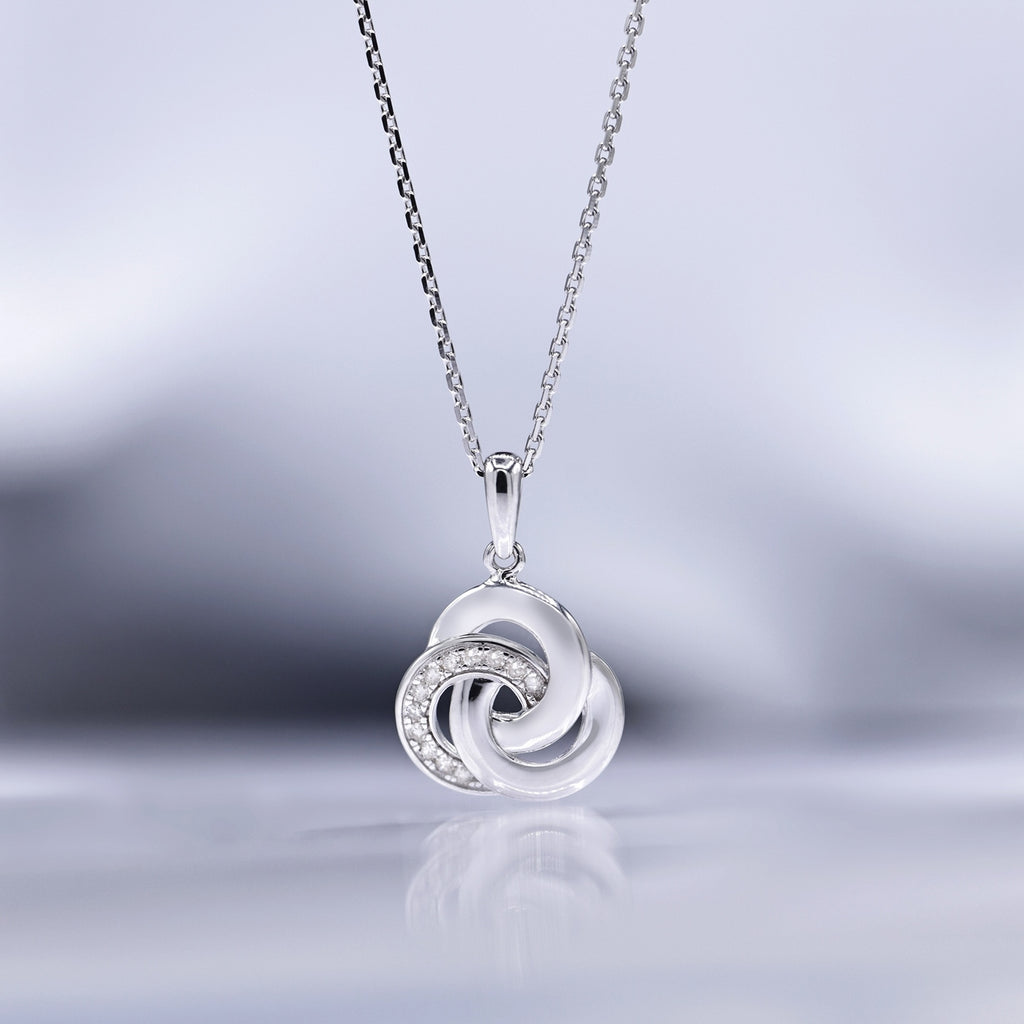 "Trior" Pendant with Diamonds 0.066/12 - 375/1000 White Gold