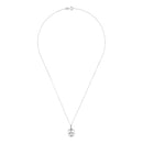 Pendentif "Amathia" Diamants 0,02/4 & Topaze Blanche 5,5/1 - Or Blanc 375/1000