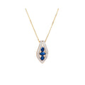 Pendentif "Westeros" Diamants 0,16/31 & Saphirs 0,85/3 - Or Jaune 375/1000