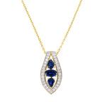 Pendentif "Westeros" Diamants 0,16/31 & Saphirs 0,85/3 - Or Jaune 375/1000