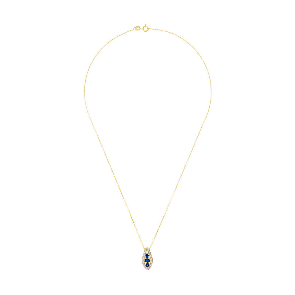 Pendentif "Westeros" Diamants 0,16/31 & Saphirs 0,85/3 - Or Jaune 375/1000