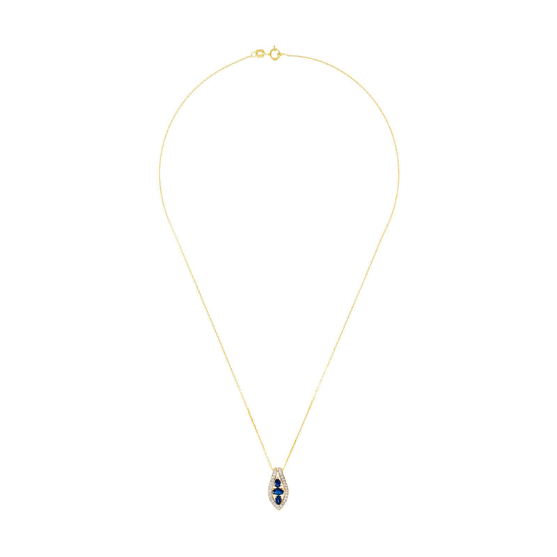 Pendentif "Westeros" Diamants 0,16/31 & Saphirs 0,85/3 - Or Jaune 375/1000