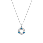 Pendentif "Port Royal" Diamants 0,05/12 & Saphirs 0,54/3 - Or Blanc 375/1000
