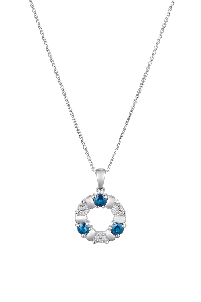 Colgante “Port Royal” Diamantes 0.05/12 y Zafiros 0.54/3