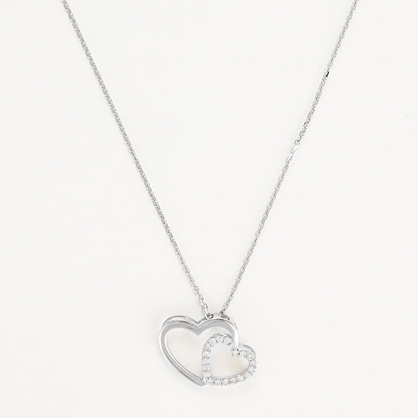 Pendentif "Two Ever" D0,11/20 - Or Blanc 375/1000