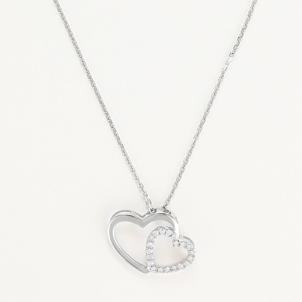 Pendentif "Two Ever" D0,11/20 - Or Blanc 375/1000