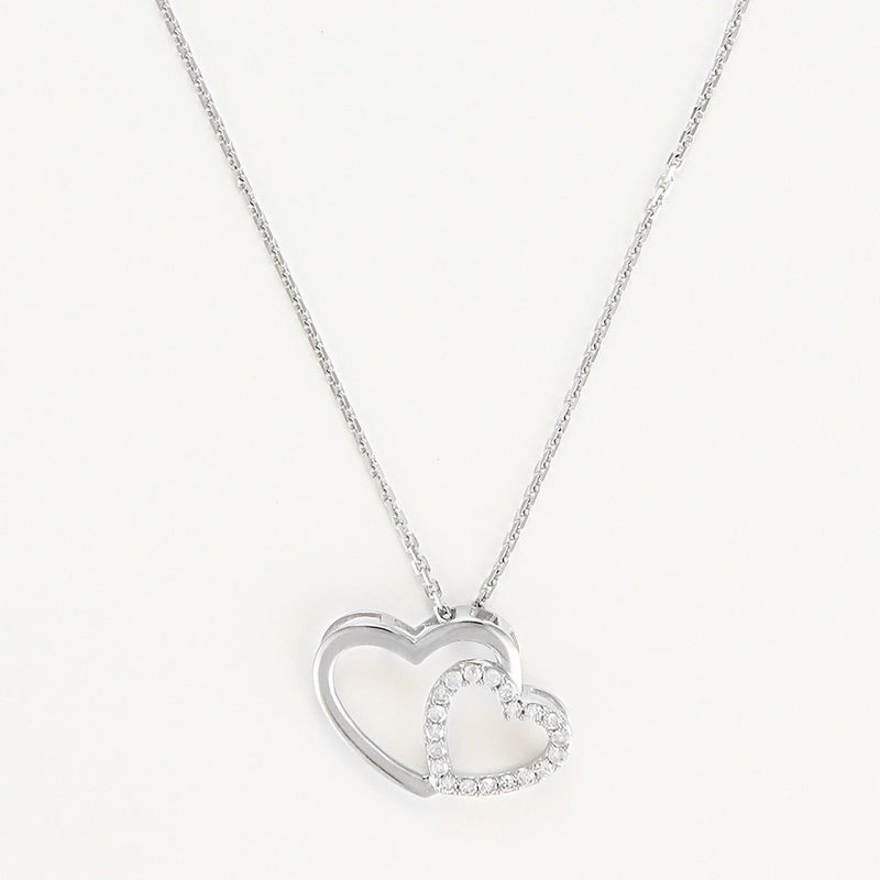 Pendentif "Two Ever" D0,11/20 - Or Blanc 375/1000