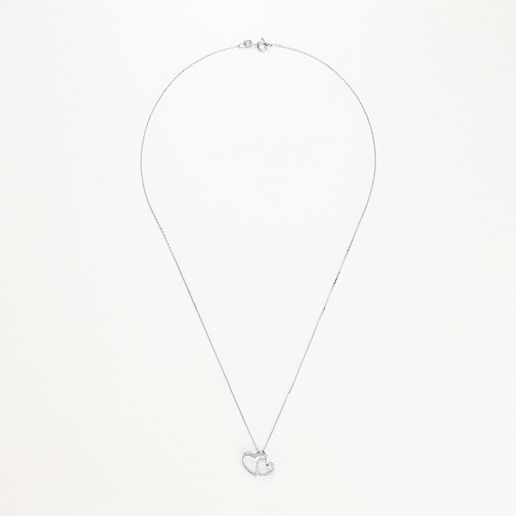 Pendentif "Two Ever" D0,11/20 - Or Blanc 375/1000