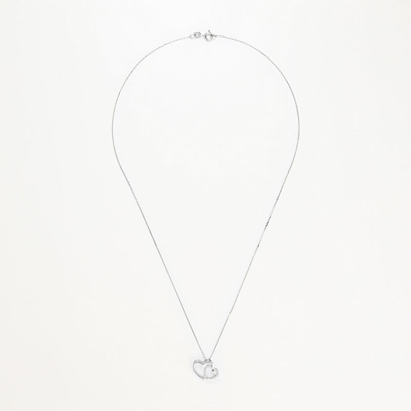 Pendentif "Two Ever" D0,11/20 - Or Blanc 375/1000