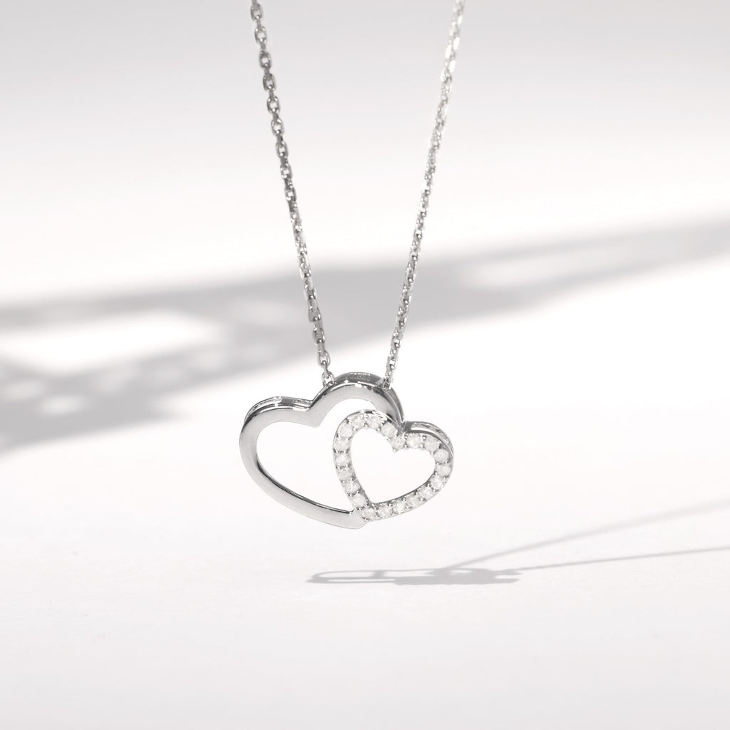 Pendentif "Two Ever" D0,11/20 - Or Blanc 375/1000