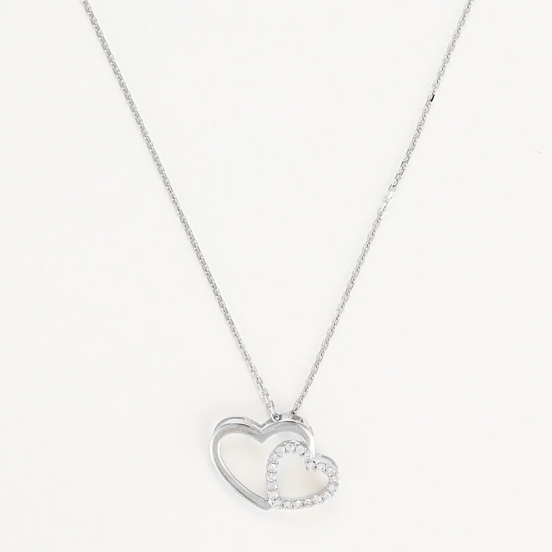 Pendentif "Two Ever" D0,11/20 - Or Blanc 375/1000
