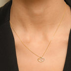 Colgante “Two Ever” Oro amarillo y diamantes 0,11/20 - Oro amarillo 375/1000