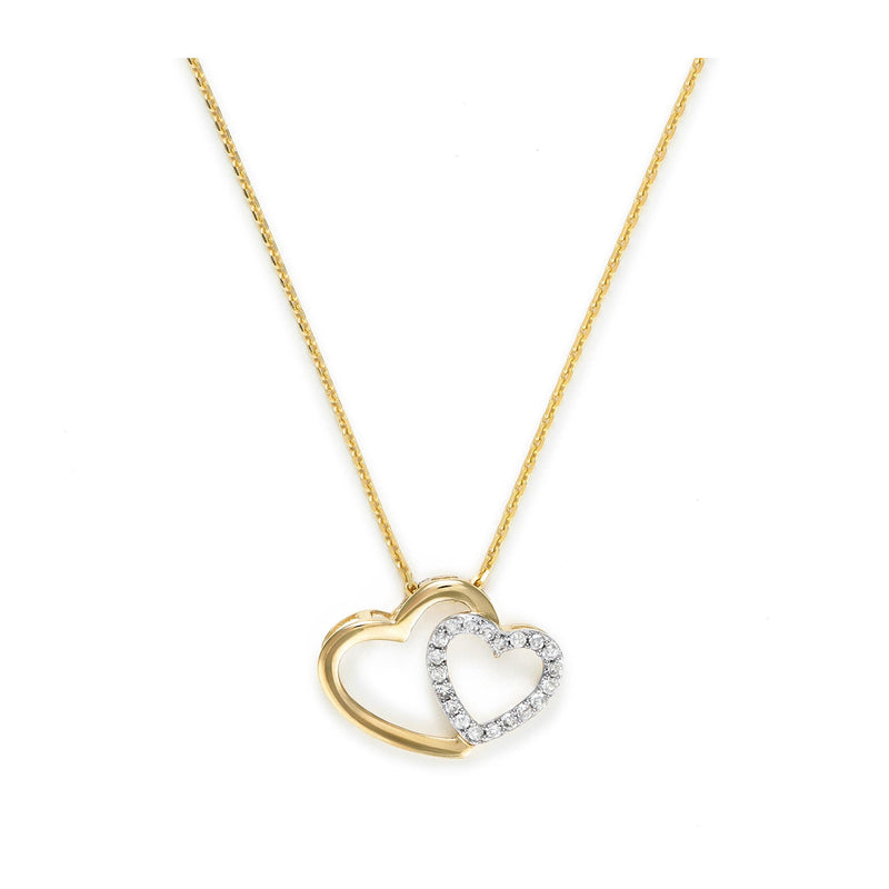 “Two Ever” Yellow Gold And Diamond Pendant 0.11/20