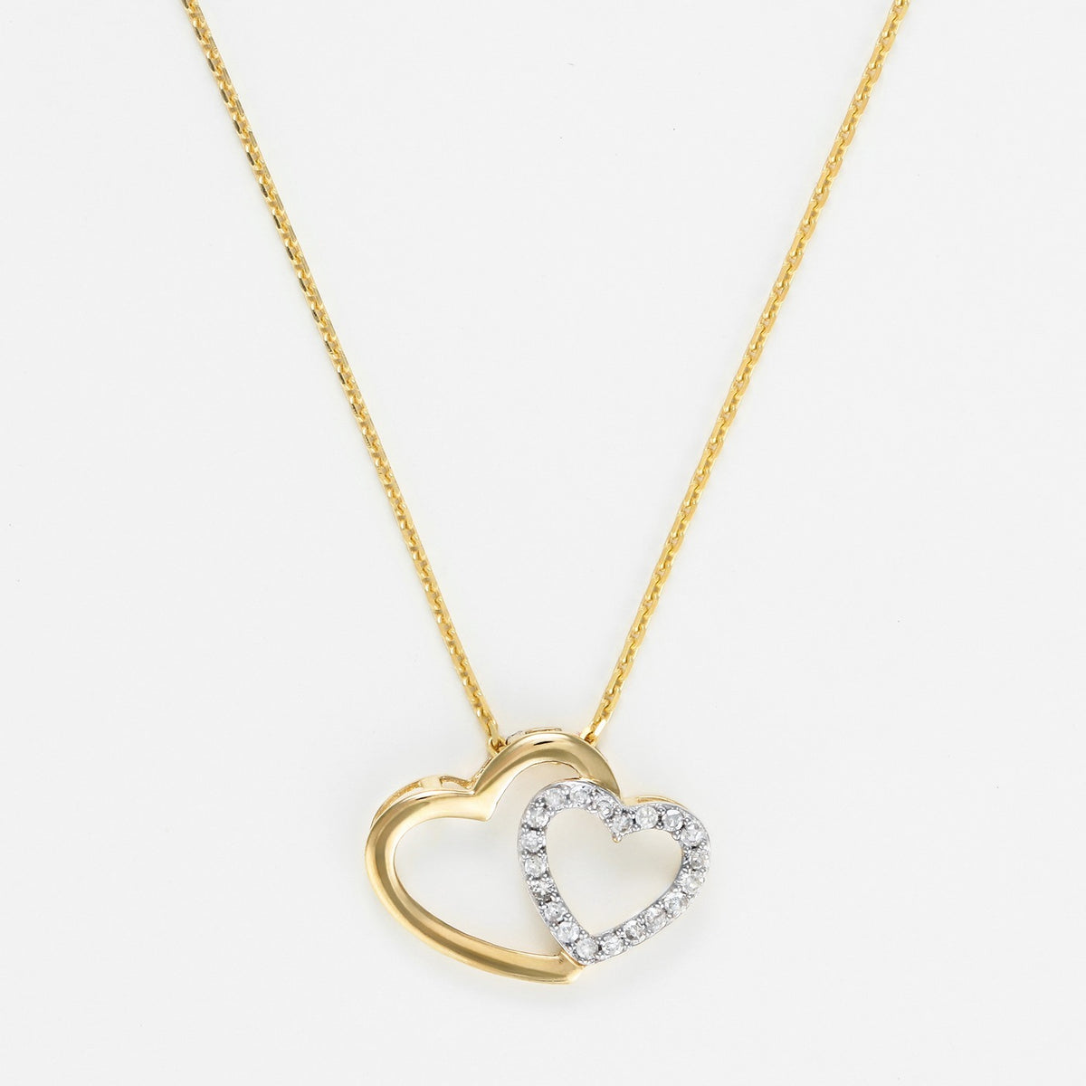 Pendentif "Two Ever" Or Jaune & Diamant 0,11/20 - Or Jaune 375/1000