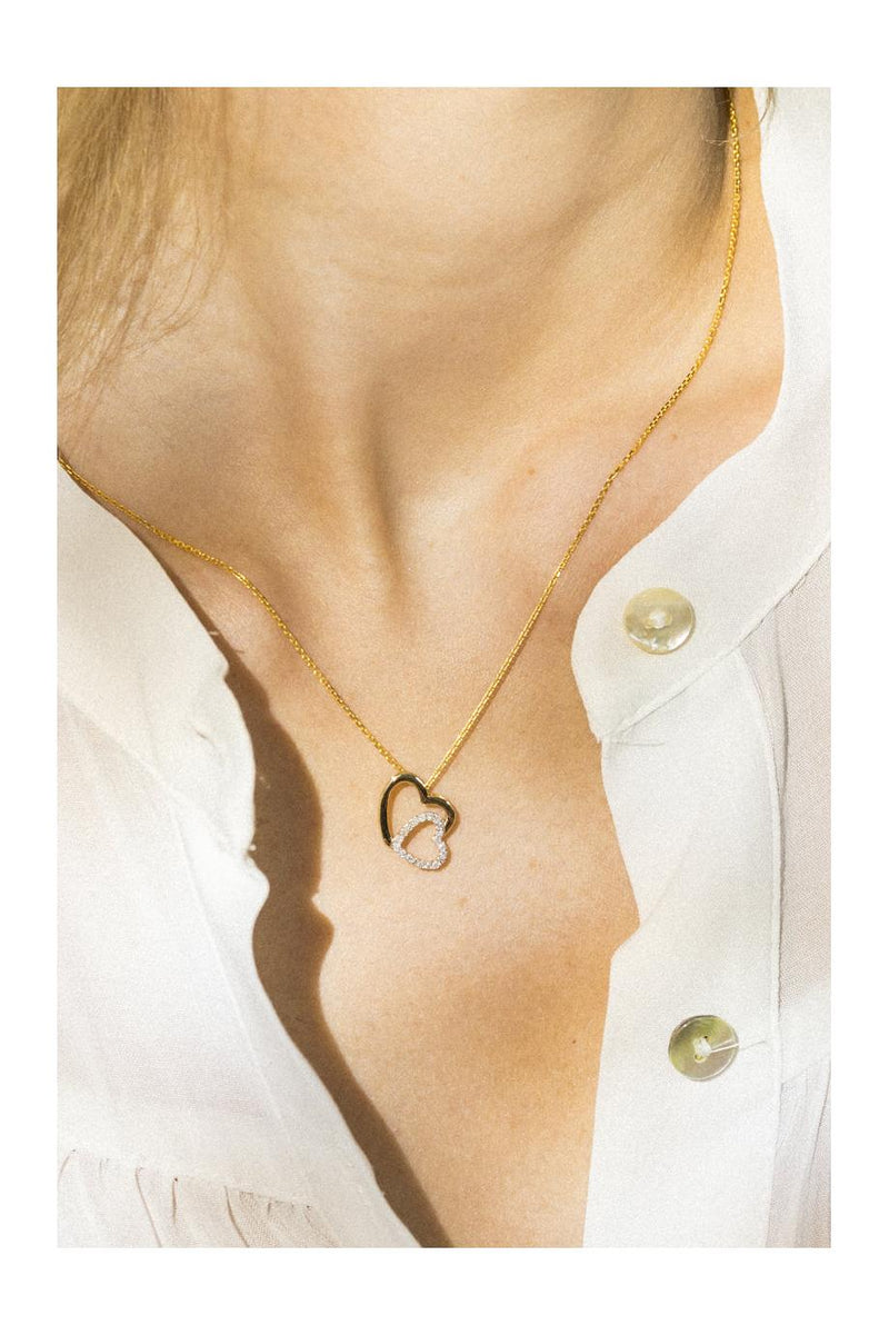“Two Ever” Yellow Gold And Diamond Pendant 0.11/20