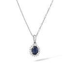 Pendentif "Abra" Diamants 0,06/18 Et Saphir 0,55/1