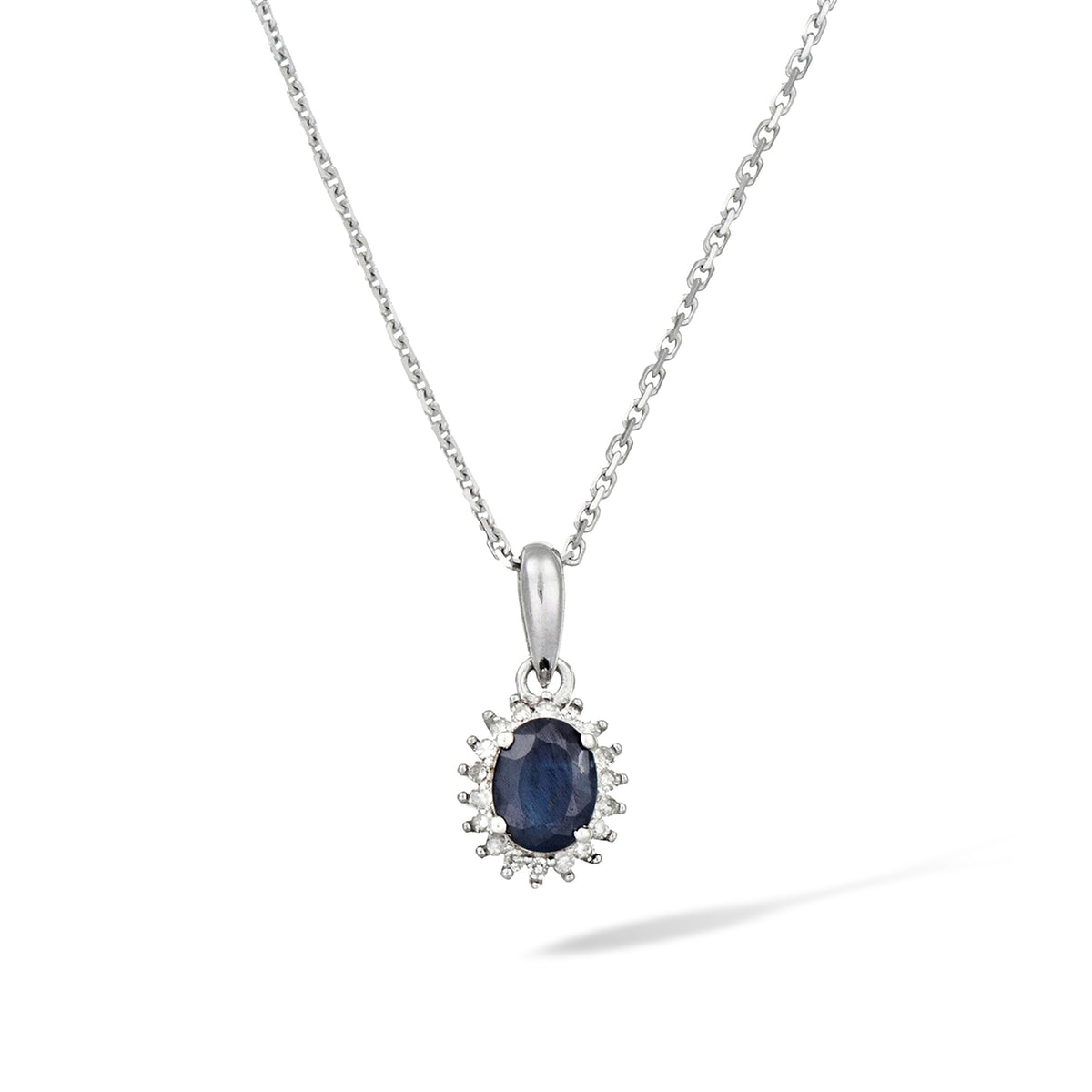 Pendentif "Abra" Diamants 0,06/18 Et Saphir 0,55/1