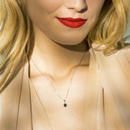 Pendentif "Abra" Diamants 0,06/18 Et Saphir 0,55/1
