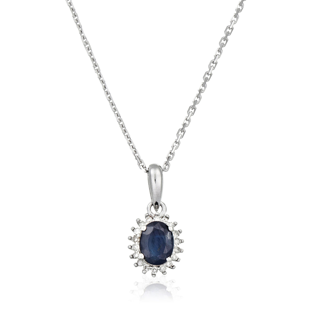 Pendentif "Abra" Diamants 0,06/18 Et Saphir 0,55/1