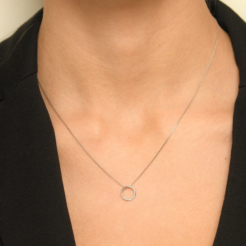 Pendentif "Cercle" D0,02/5 - Or Blanc 375/1000