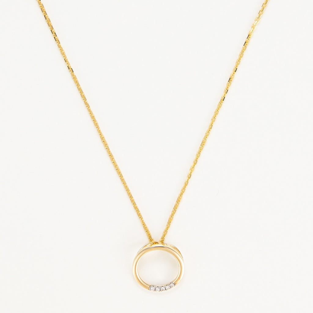 Pendentif "Cercle" Diamants 0,02/5 - Or Jaune 375/1000