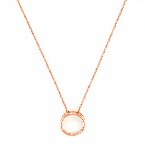 Pendentif "Cercle" Diamants 0,02/5 - Or Rose 375/1000