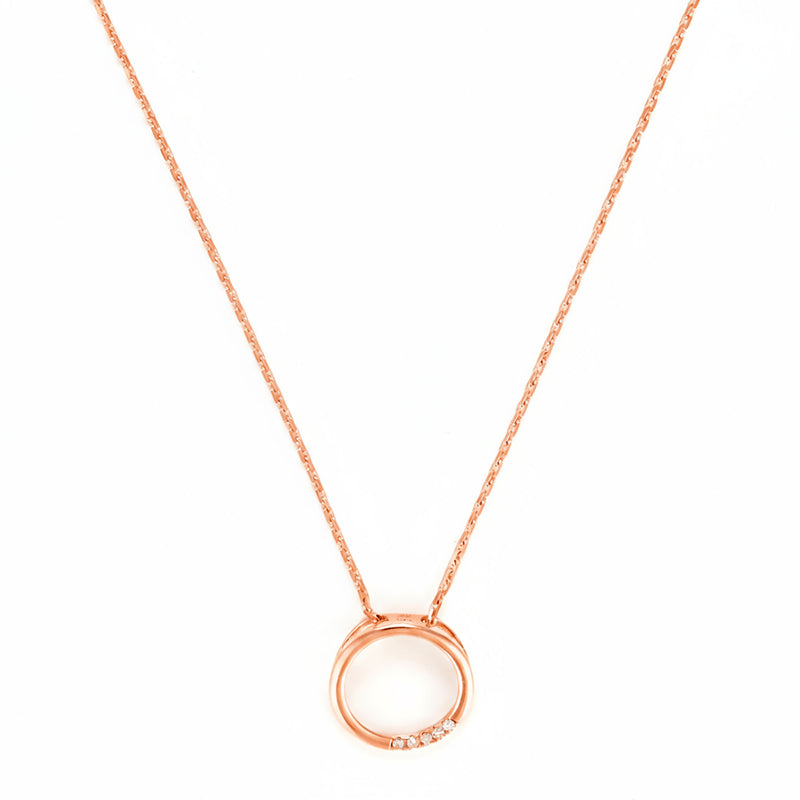 Pendentif "Cercle" Diamants 0,02/5 - Or Rose 375/1000