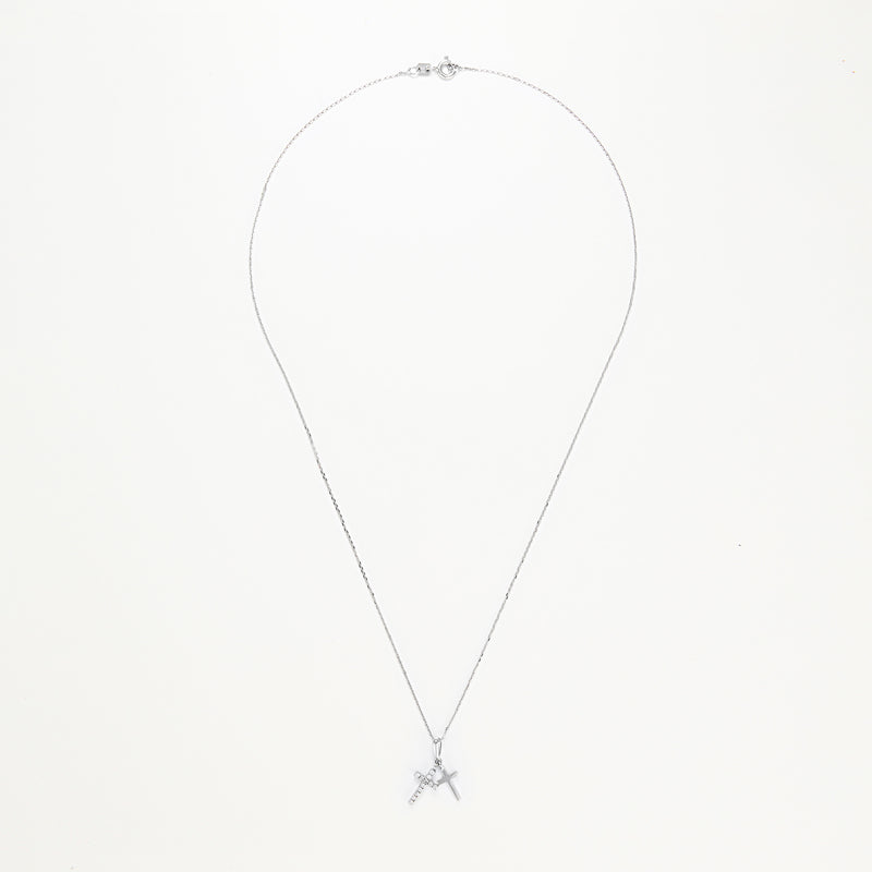 Pendentif "Ma Foi" D0,1/12 - Or Blanc 375/1000