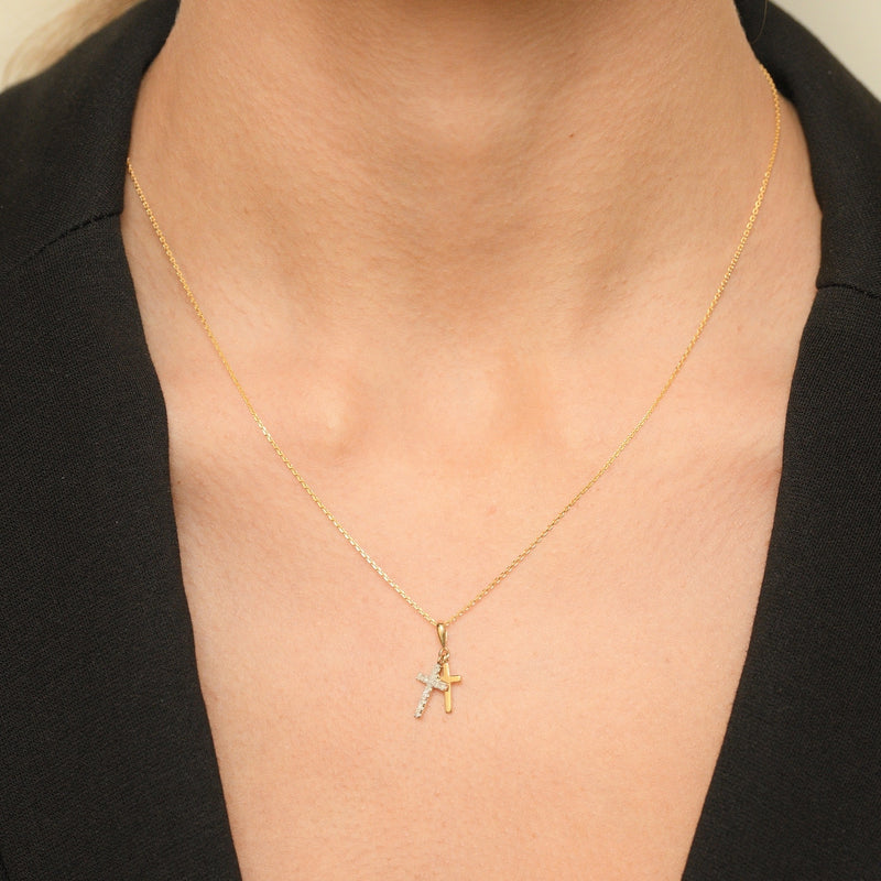 Pendentif "Ma Foi" Diamants 0,1/12 - Or Jaune 375/1000