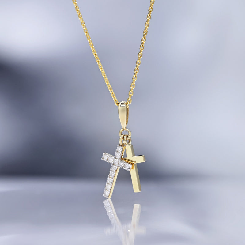 Pendentif "Ma Foi" Diamants 0,1/12 - Or Jaune 375/1000