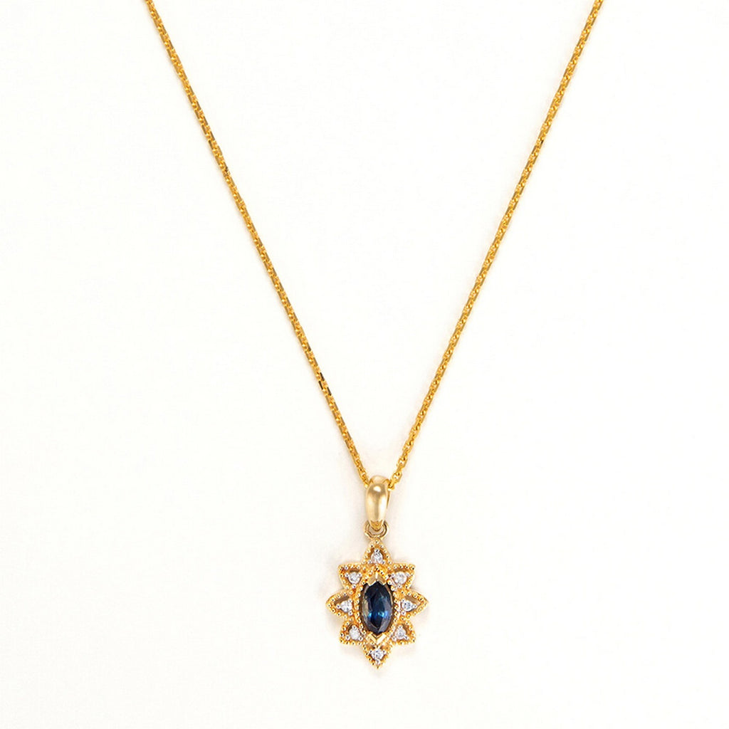 "Solona" Pendant D 0,044/8 Sapphire 0,21/2 - 375/1000 Yellow Gold