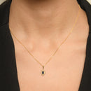 Pendentif "Solona" D 0,044/8 Saphir 0,21/2 - Or Jaune 375/1000