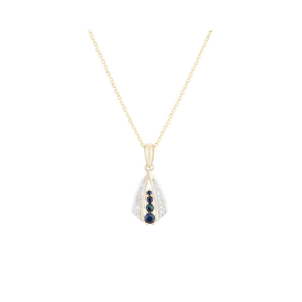 "Ambatoly" pendant D 0.043/10 Sapphire 0.268/4 - 375/1000 Yellow Gold