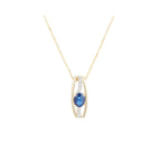 Pendentif "Dumai" D 0,67/10 Saphir 0,045/1 - Or Jaune 375/1000
