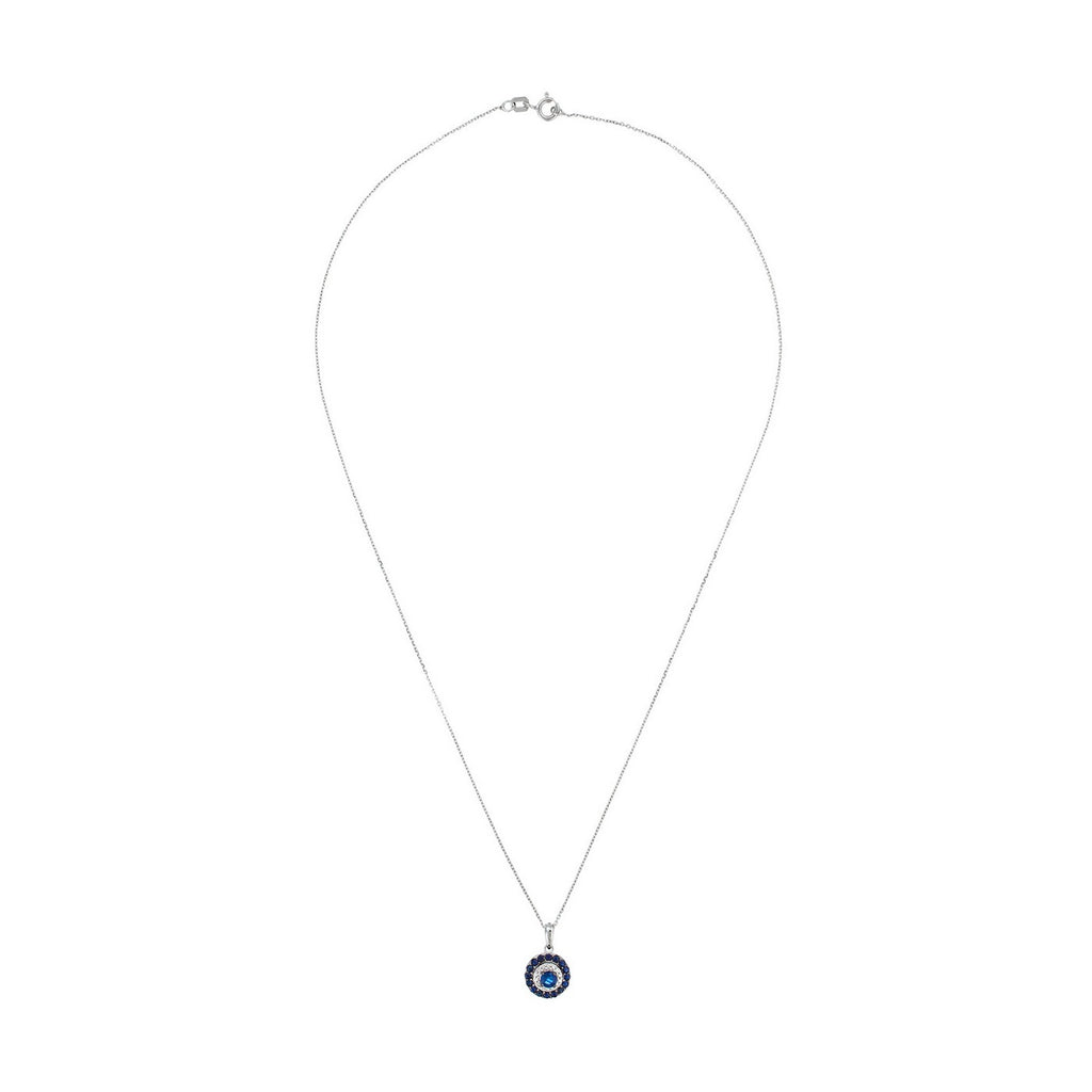 Pendentif "Lukana" D 0,077/14 Saphir 0,778/17 - Or Blanc 375/1000