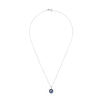 Pendentif "Lukana" D 0,077/14 Saphir 0,778/17 - Or Blanc 375/1000