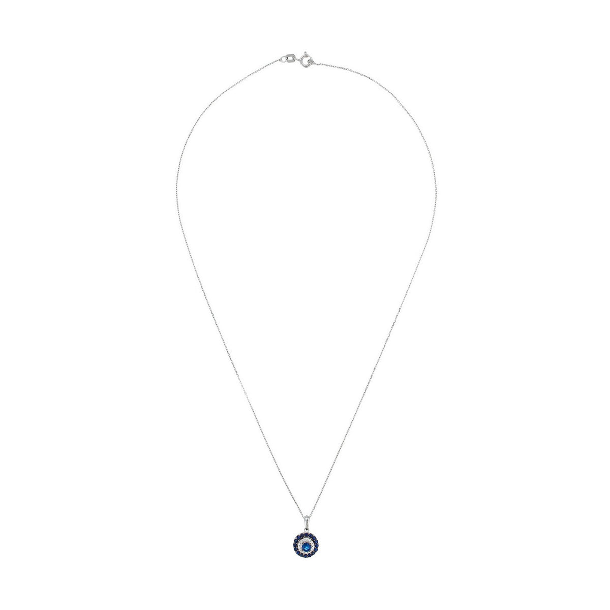 Pendentif "Lukana" D 0,077/14 Saphir 0,778/17 - Or Blanc 375/1000