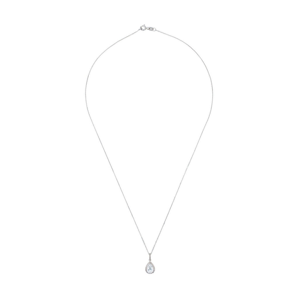 Colgante "Forlia" D 0.098/28 Topacio blanco 1.09/1 - Oro blanco 375/1000
